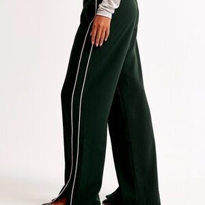 Abercrombie & Fitch Forest Green Wide Leg Trousers (Long)